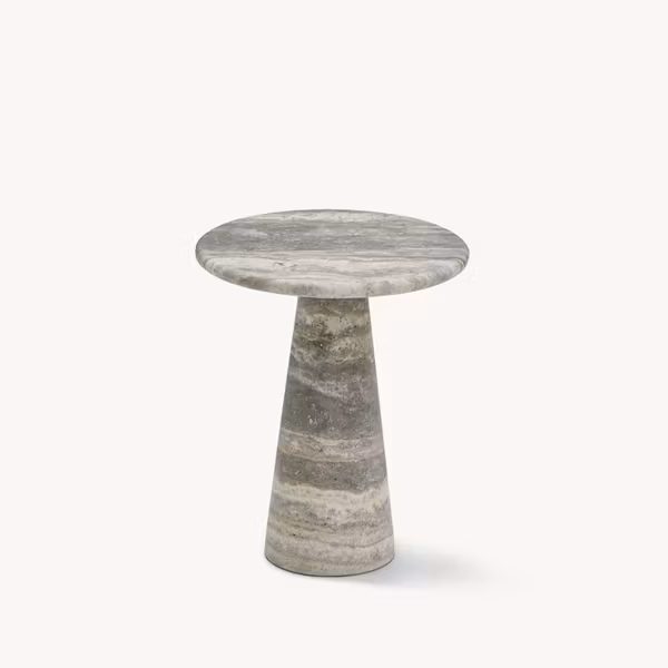 Vera side table silver travertine