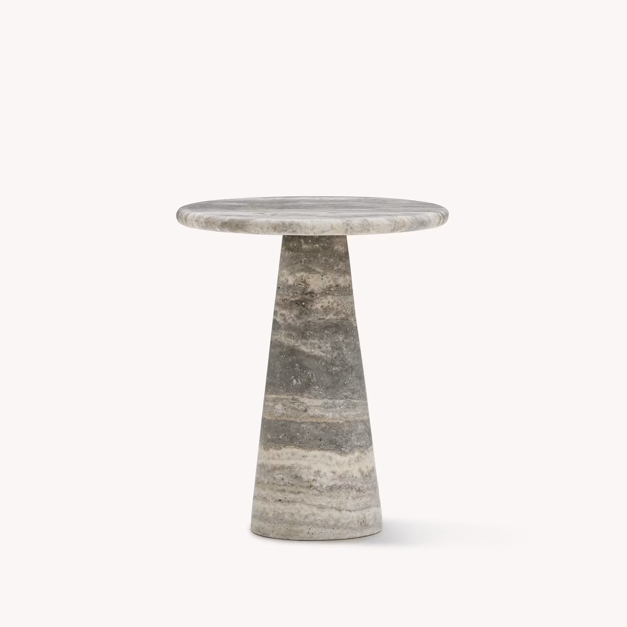 Vera side table silver travertine