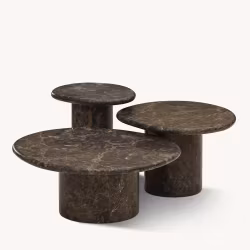 Agnes Coffee Table, set of 3 Dark Emperador