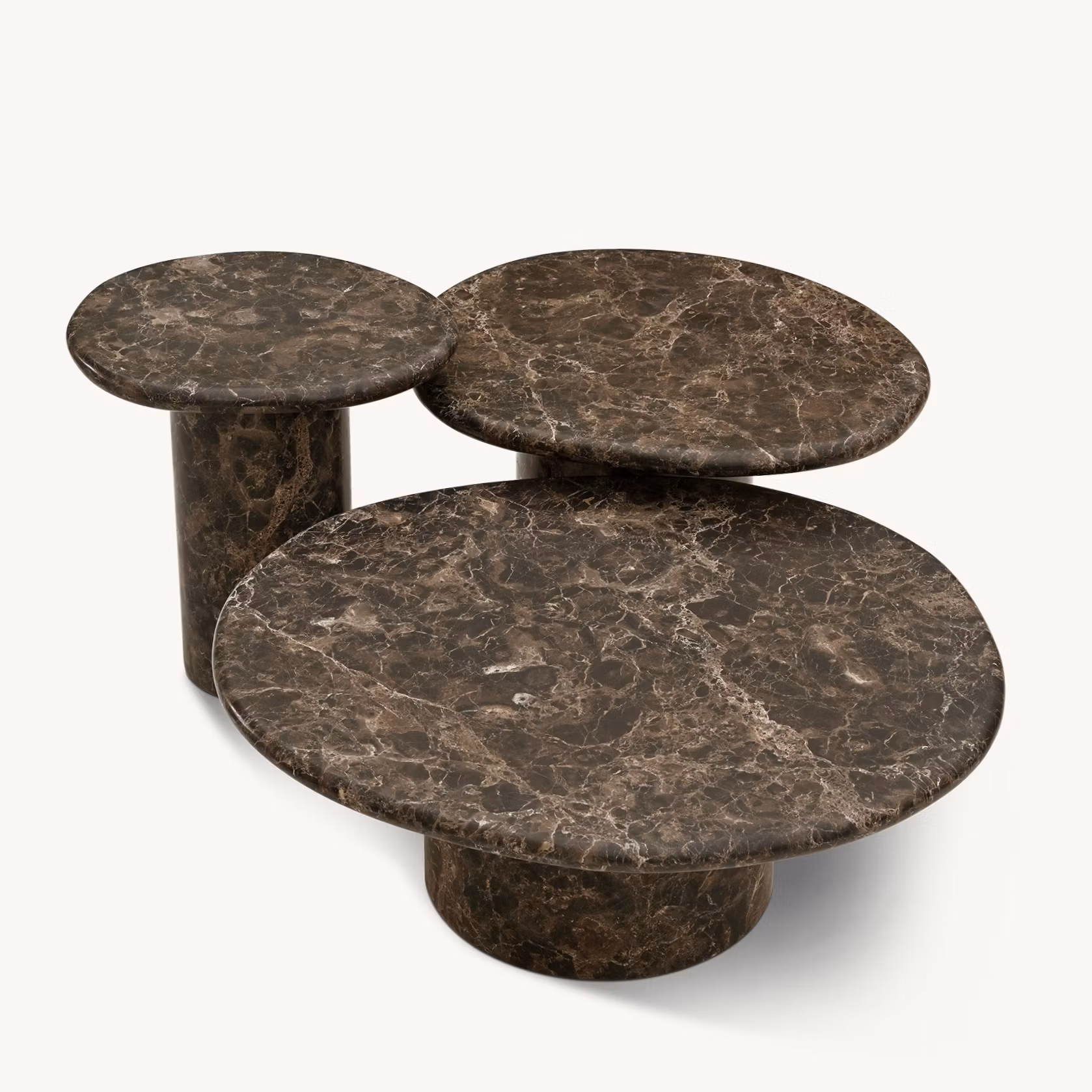 Agnes Coffee Table, set of 3 Dark Emperador
