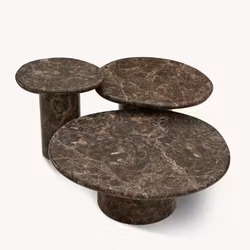 Agnes Coffee Table, set of 3 Dark Emperador