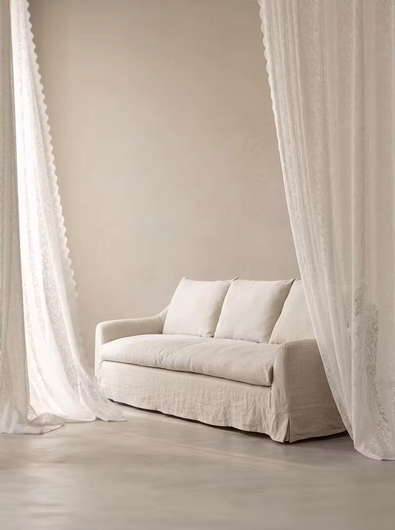 Siena Linen Sofa Warm White