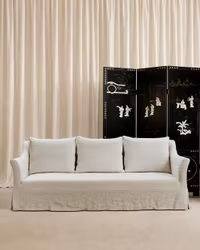 Capri Linen Sofa Warm White