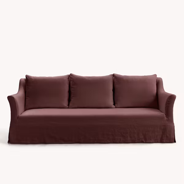 Capri Linen Sofa Wine