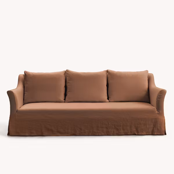Capri Linen Sofa Terracotta