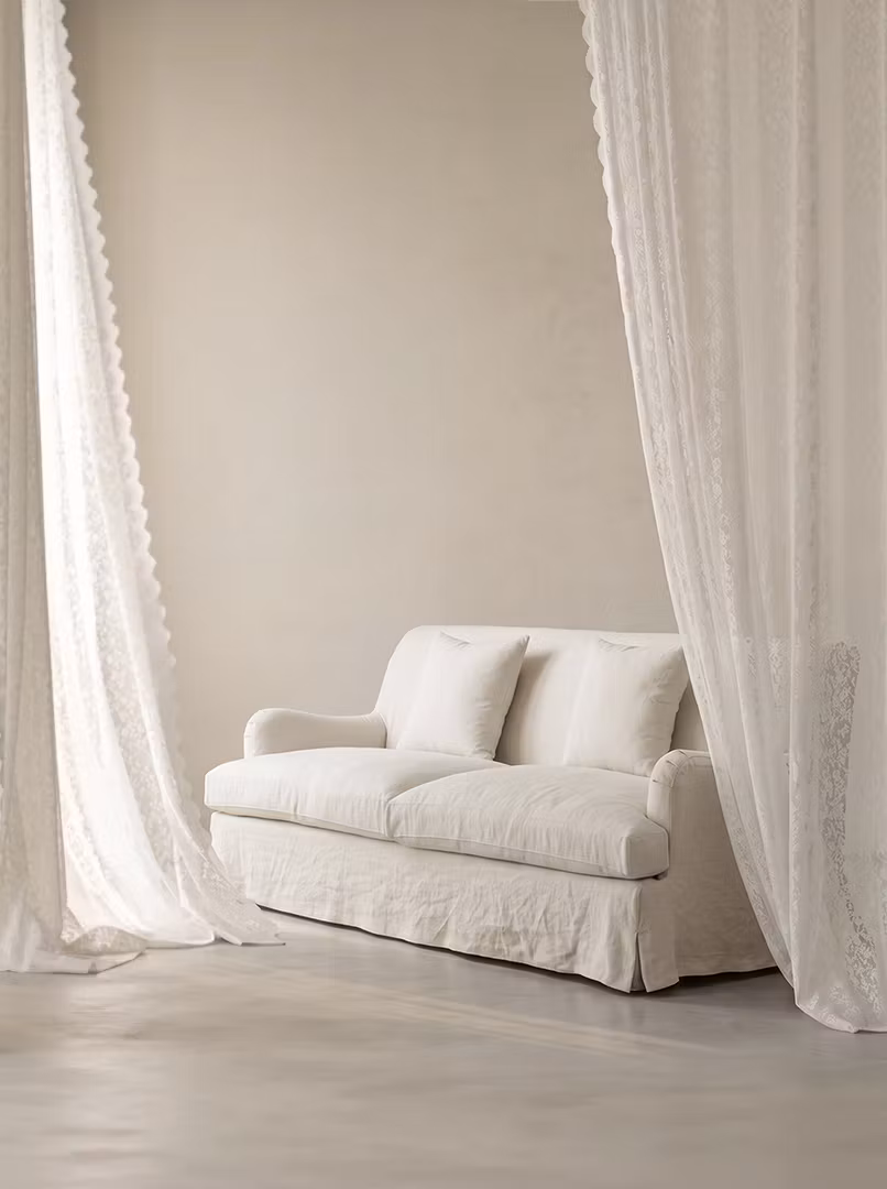 Louis Linen Sofa Warm White