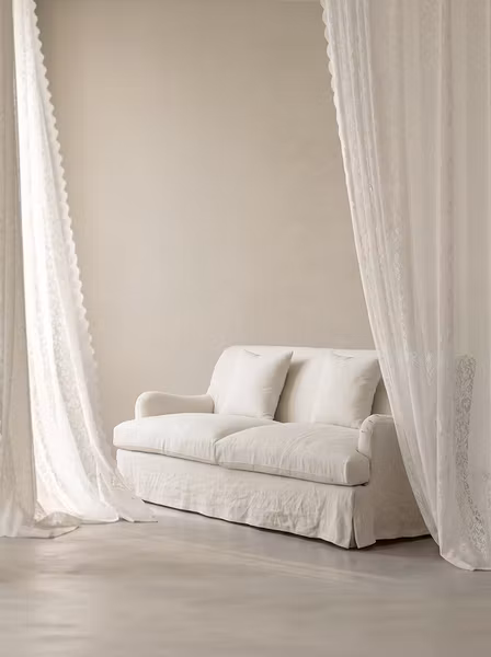 Louis Linen Sofa Warm White