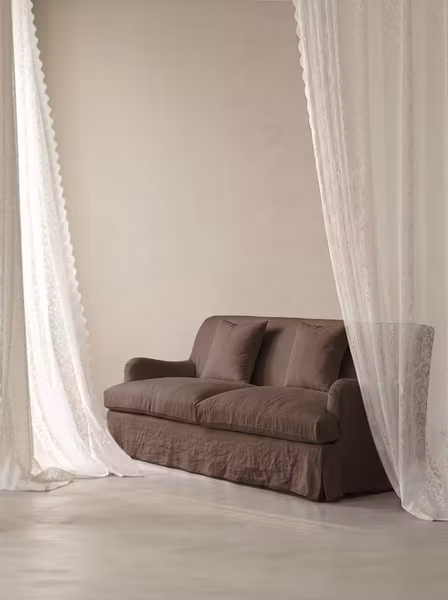 Louis Linen Sofa Walnut