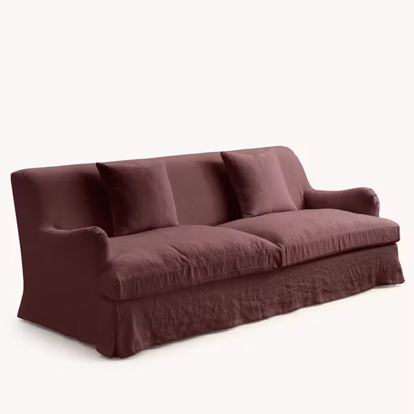 Louis Linen Sofa Wine