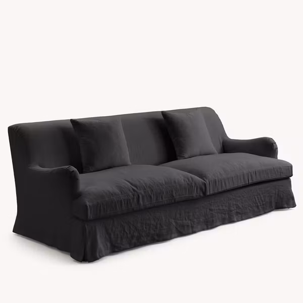 Louis Linen Sofa Charcoal