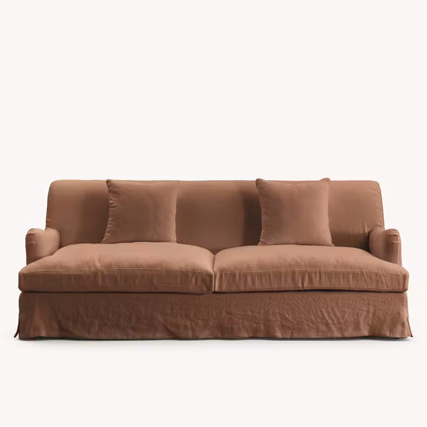 Louis Linen Sofa Terracotta