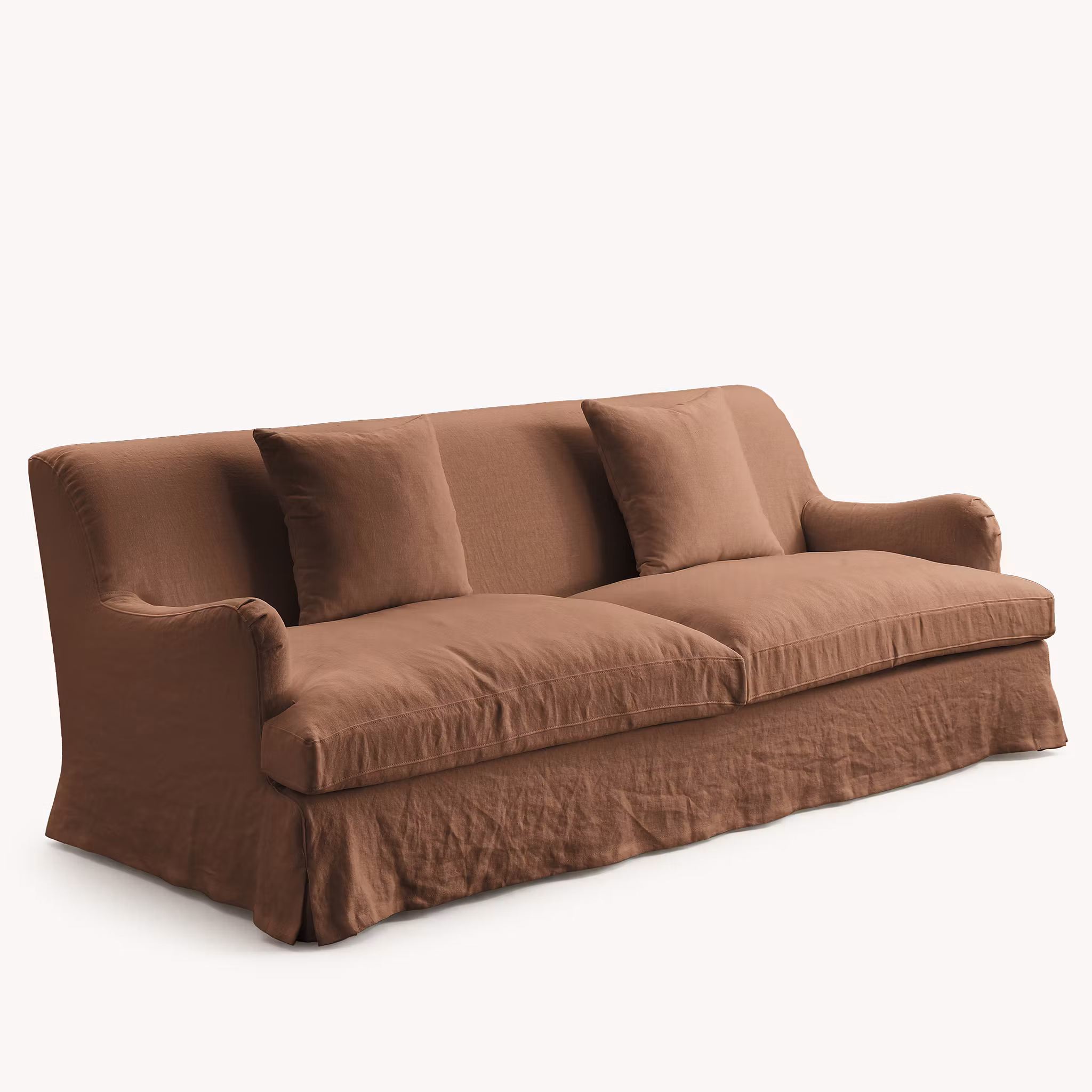Louis Linen Sofa Terracotta