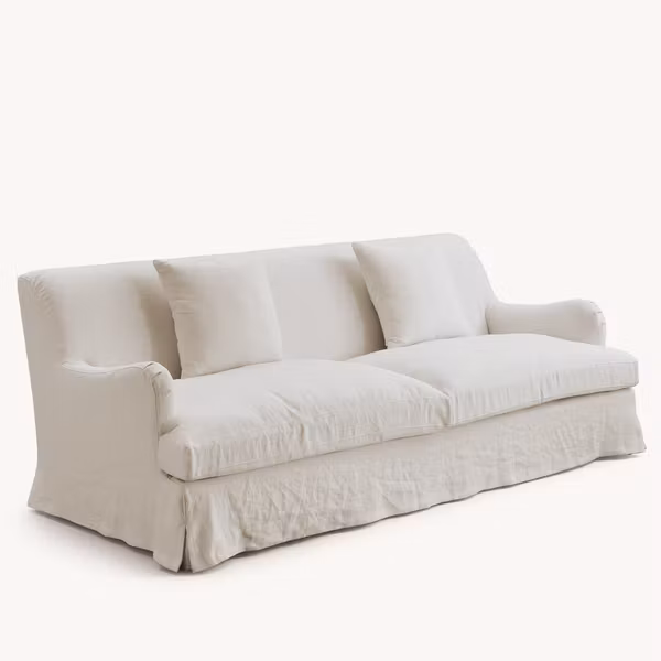 Louis Linen Sofa Warm White