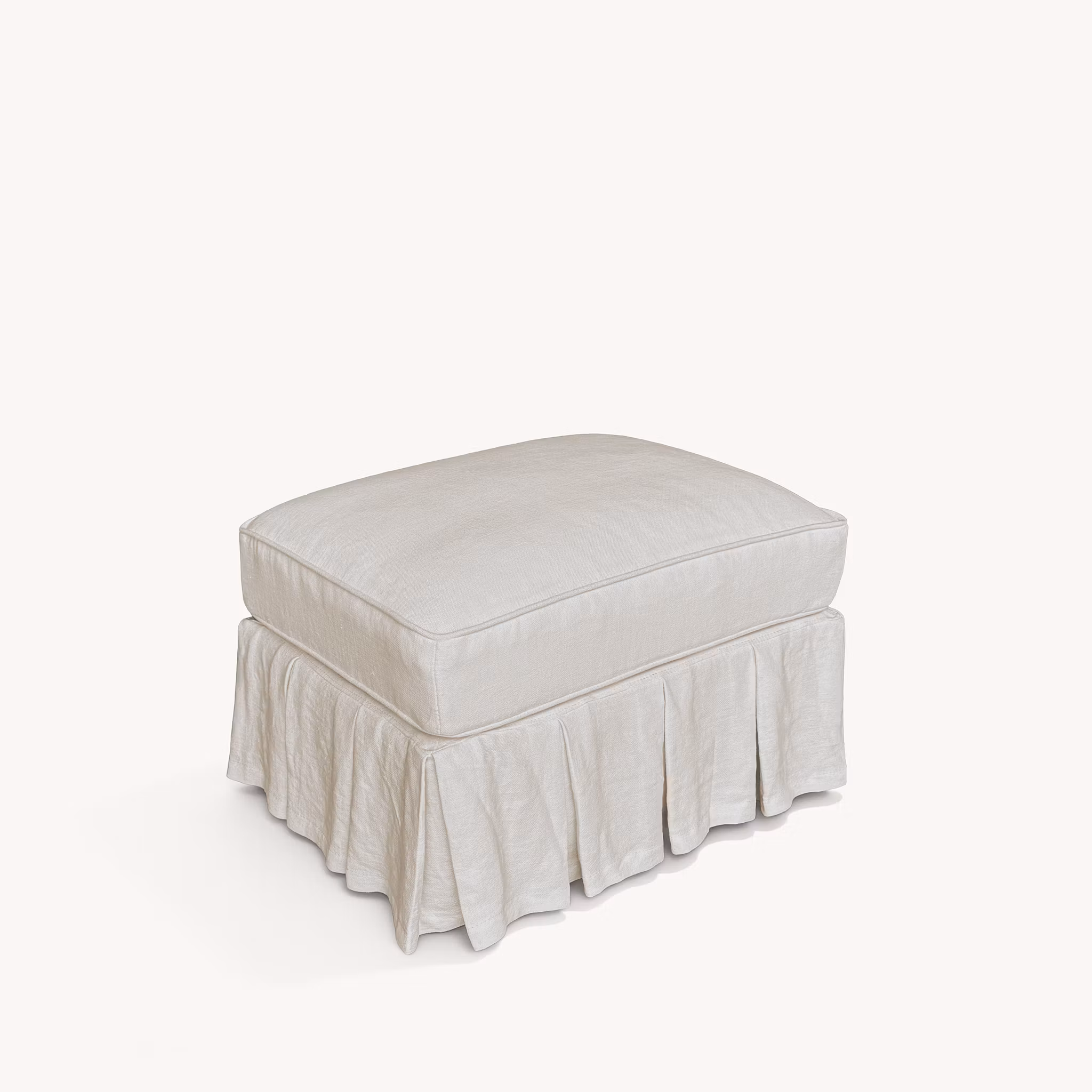 Gigi Linen Ottoman Warm White