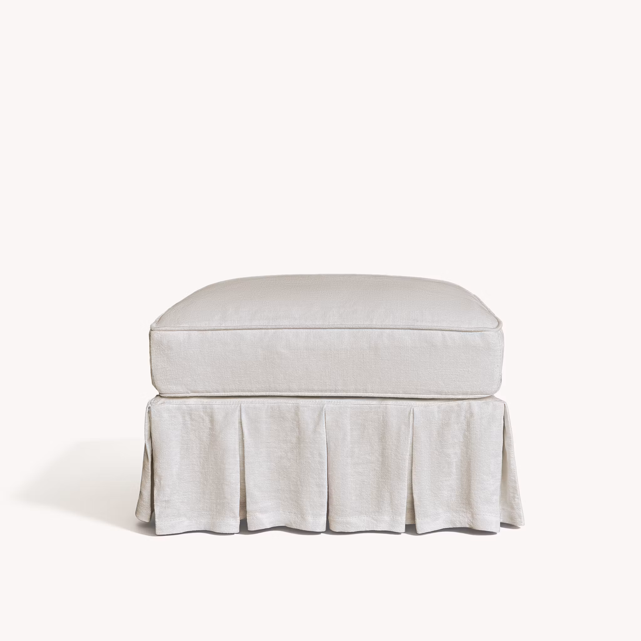 Gigi Linen Ottoman Warm White