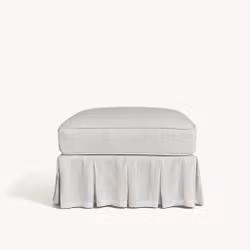 Gigi Linen Ottoman Warm White