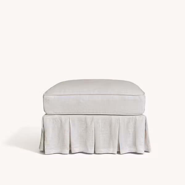 Gigi Linen Ottoman Warm White