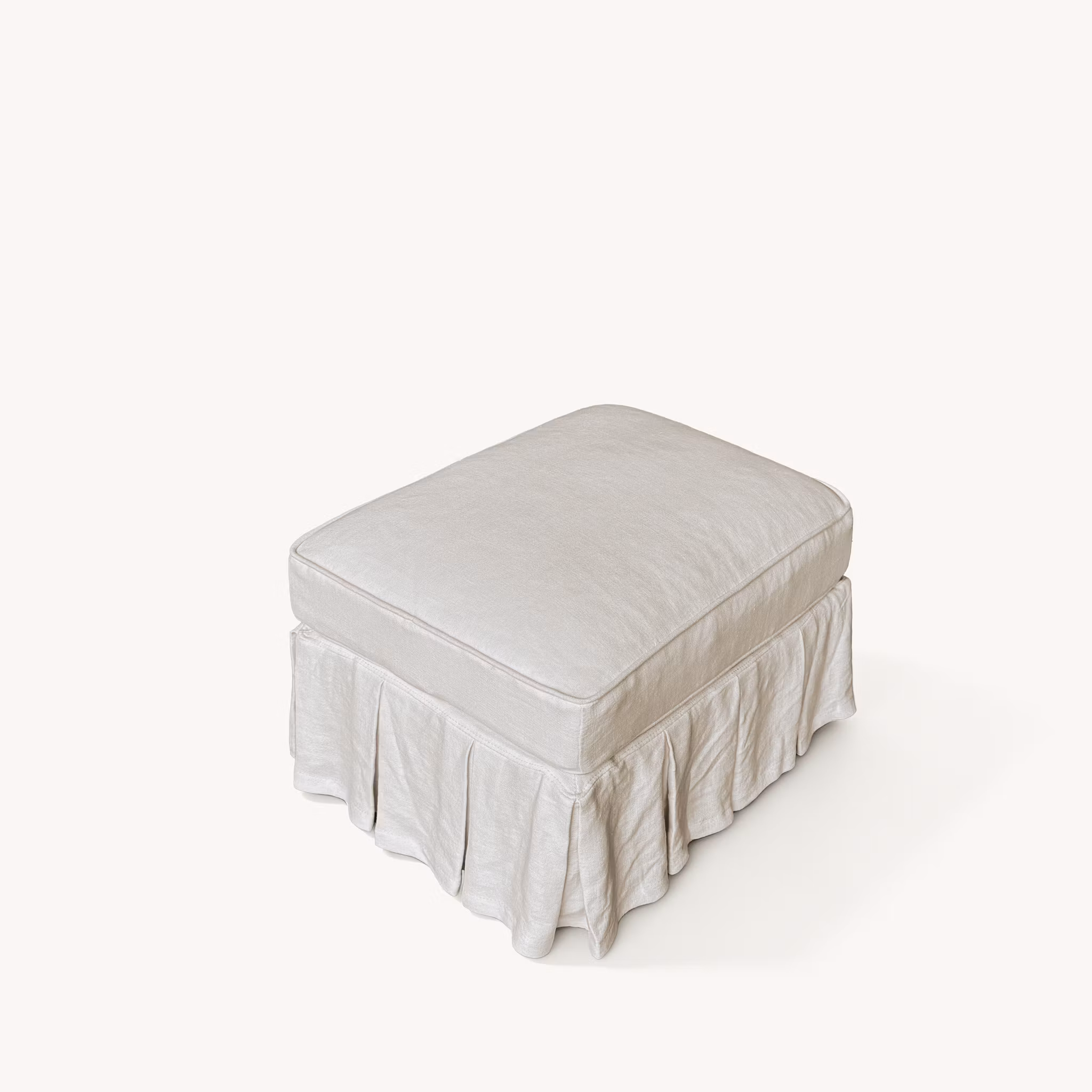 Gigi Linen Ottoman Warm White