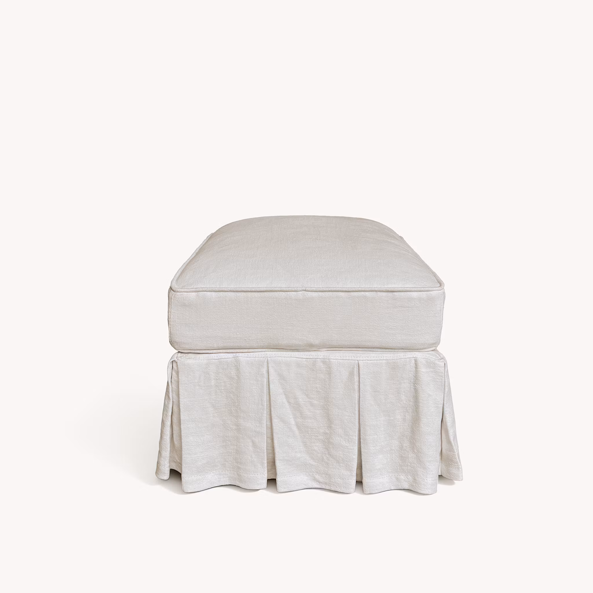 Gigi Linen Ottoman Warm White