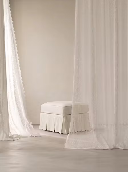 Gigi Linen Ottoman Warm White