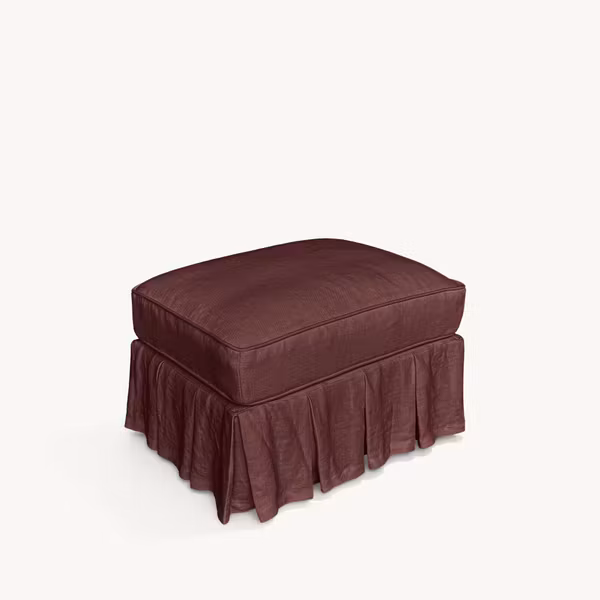 Gigi Linen Ottoman Wine
