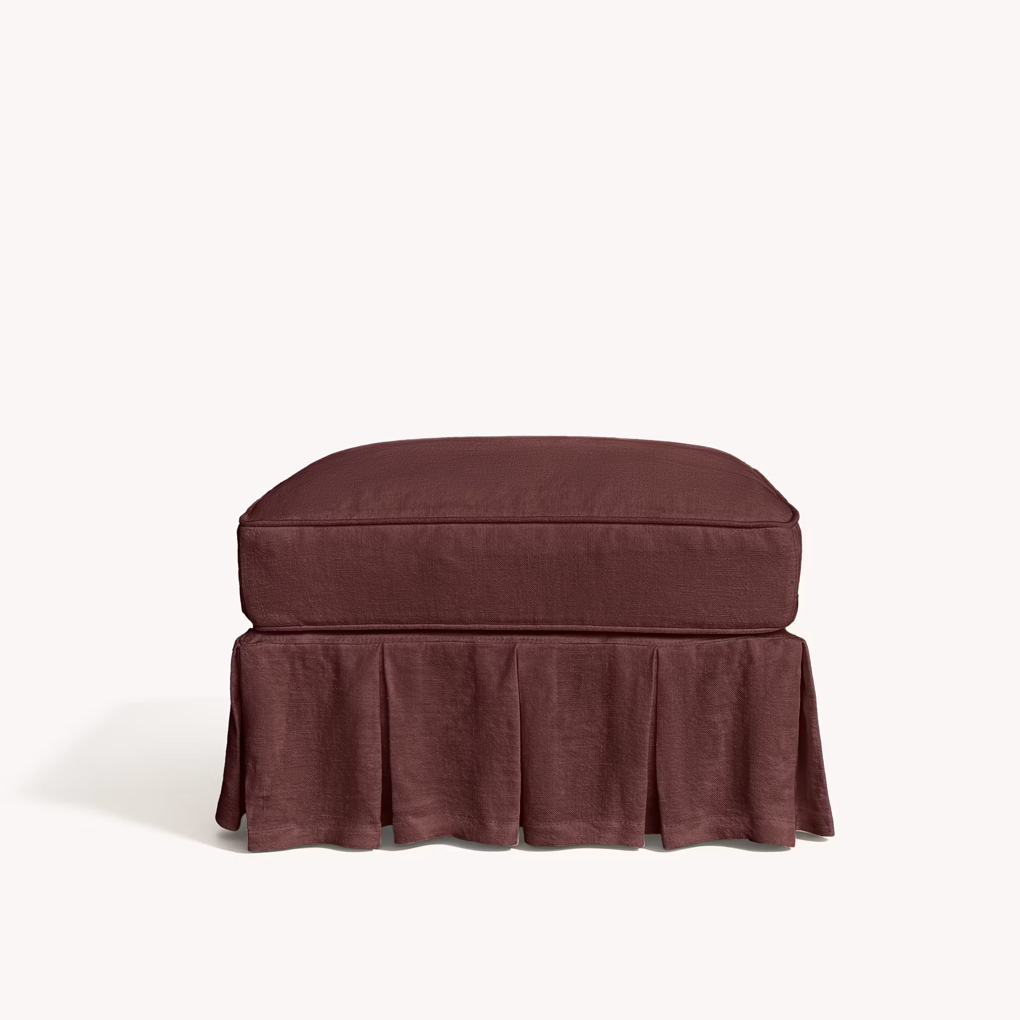 Gigi Linen Ottoman Wine