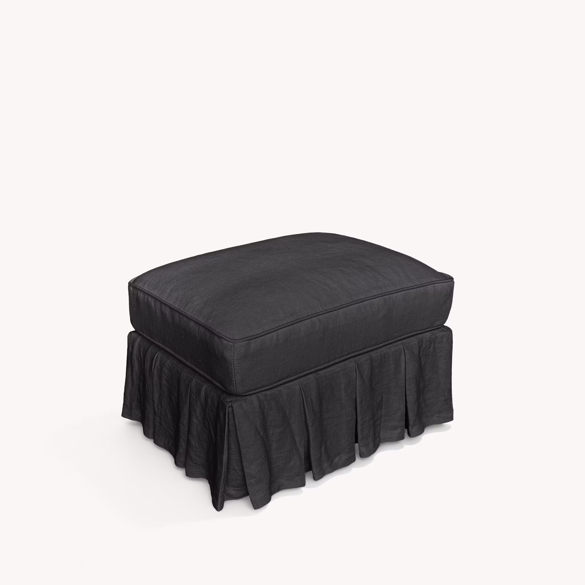 Gigi Linen Ottoman Charcoal