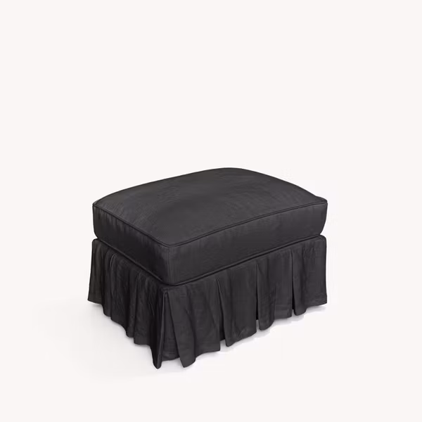 Gigi Linen Ottoman Charcoal