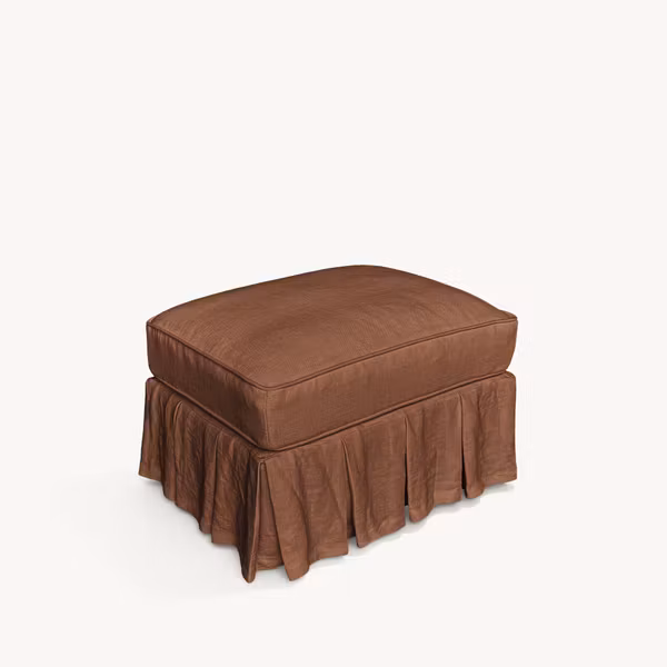 Gigi Linen Ottoman Terracotta