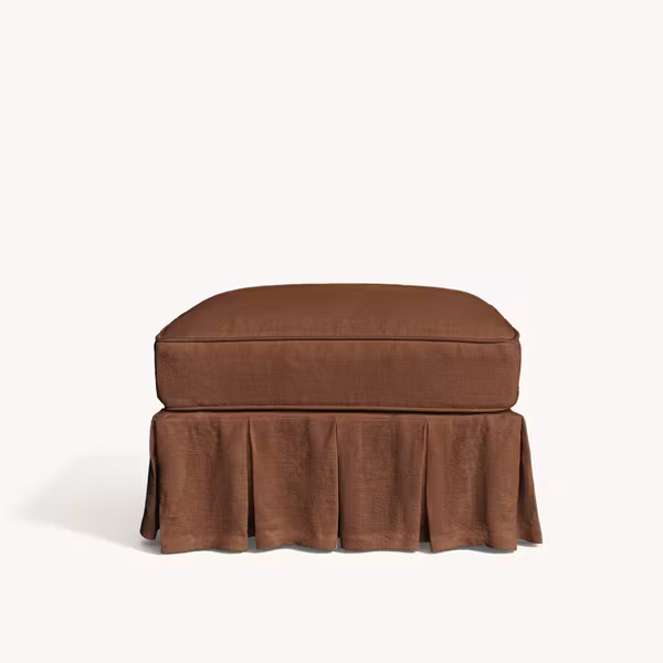 Gigi Linen Ottoman Terracotta
