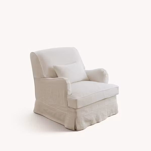 Louis Linen Armchair Warm White
