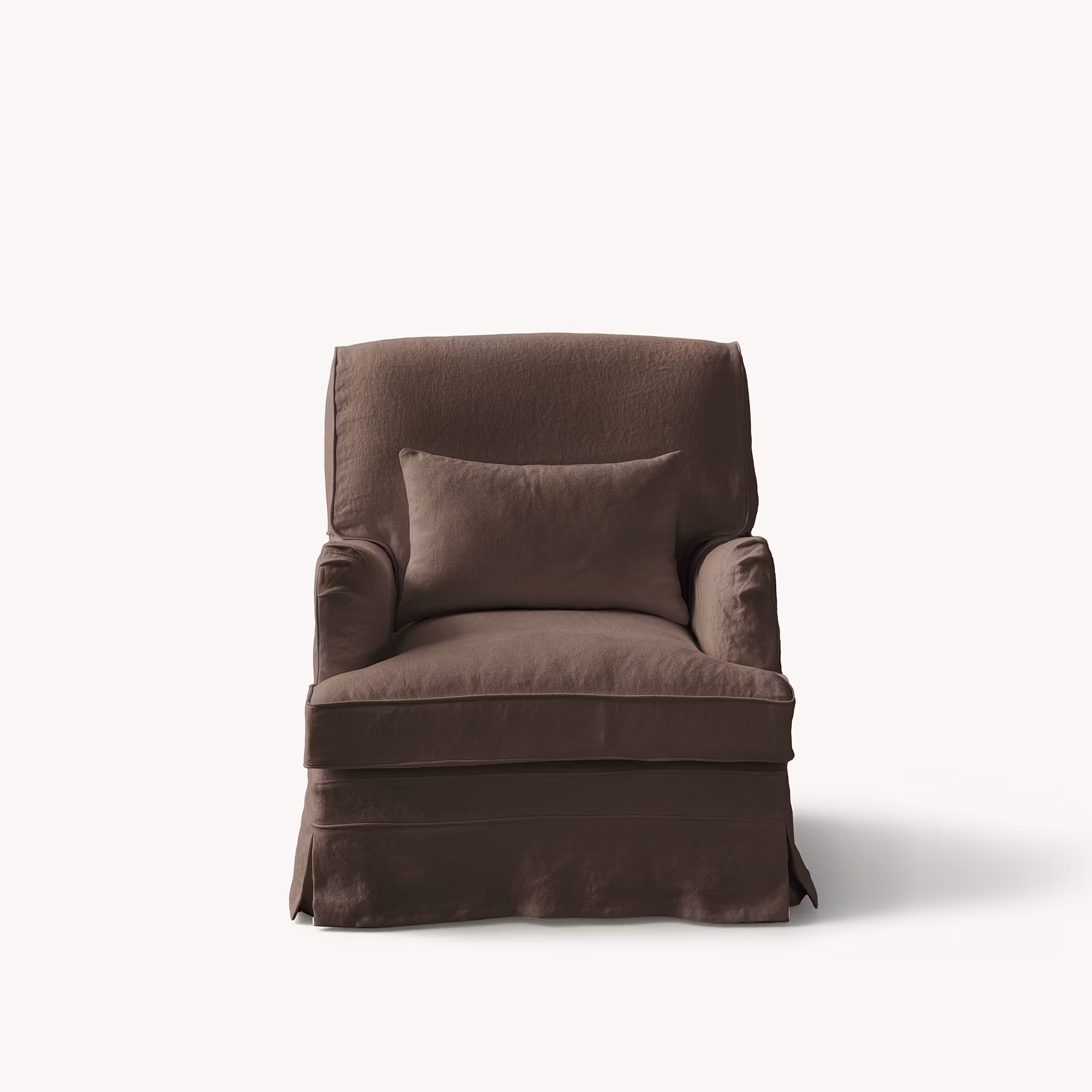 Louis Linen Armchair Walnut