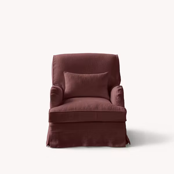 Louis Linen Armchair Wine