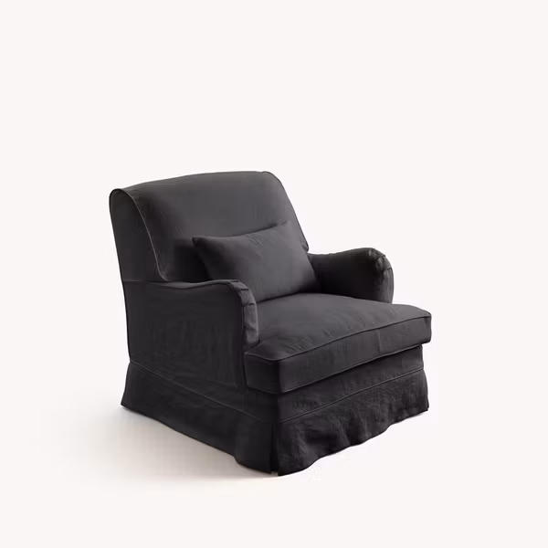 Louis Linen Armchair Charcoal