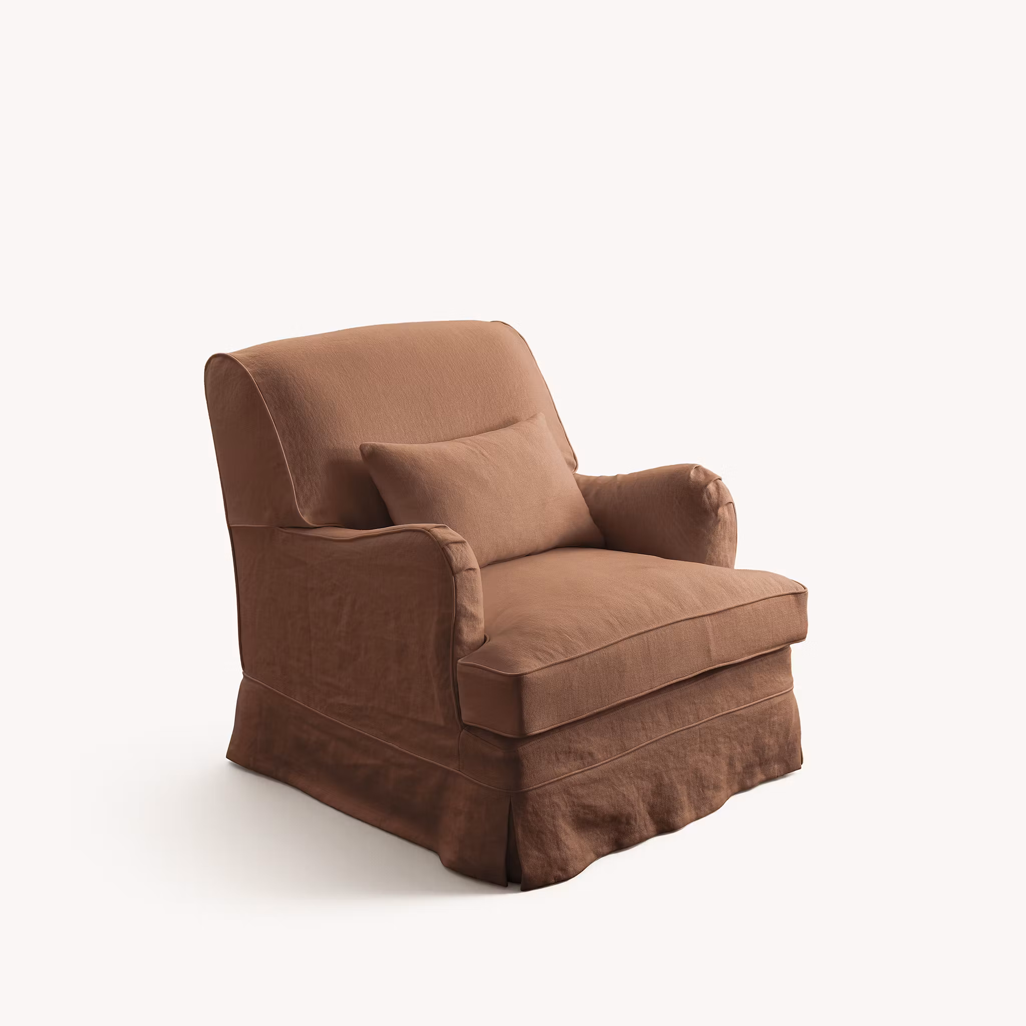 Louis Linen Armchair Terracotta