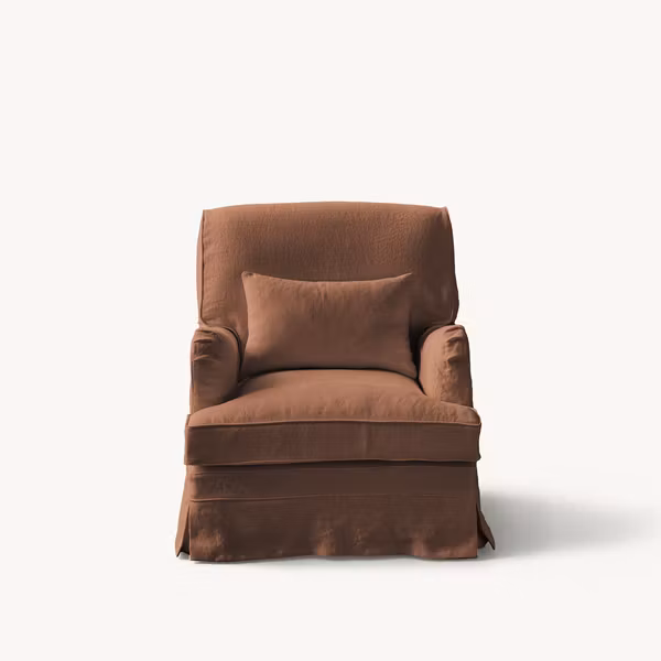 Louis Linen Armchair Terracotta