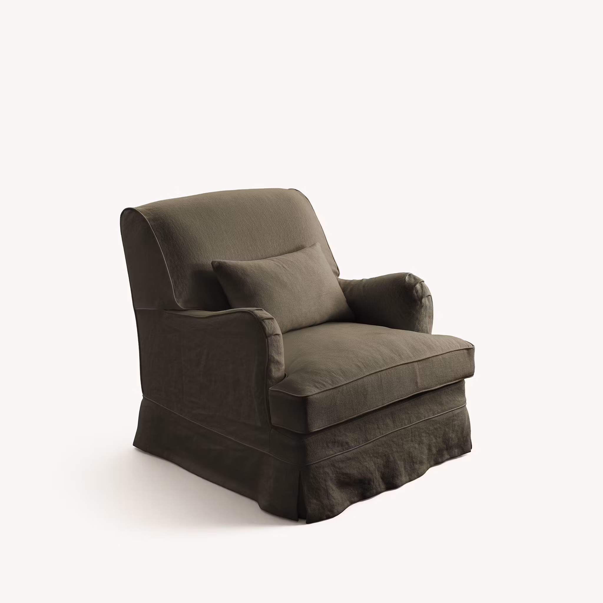 Louis Linen Armchair Olive