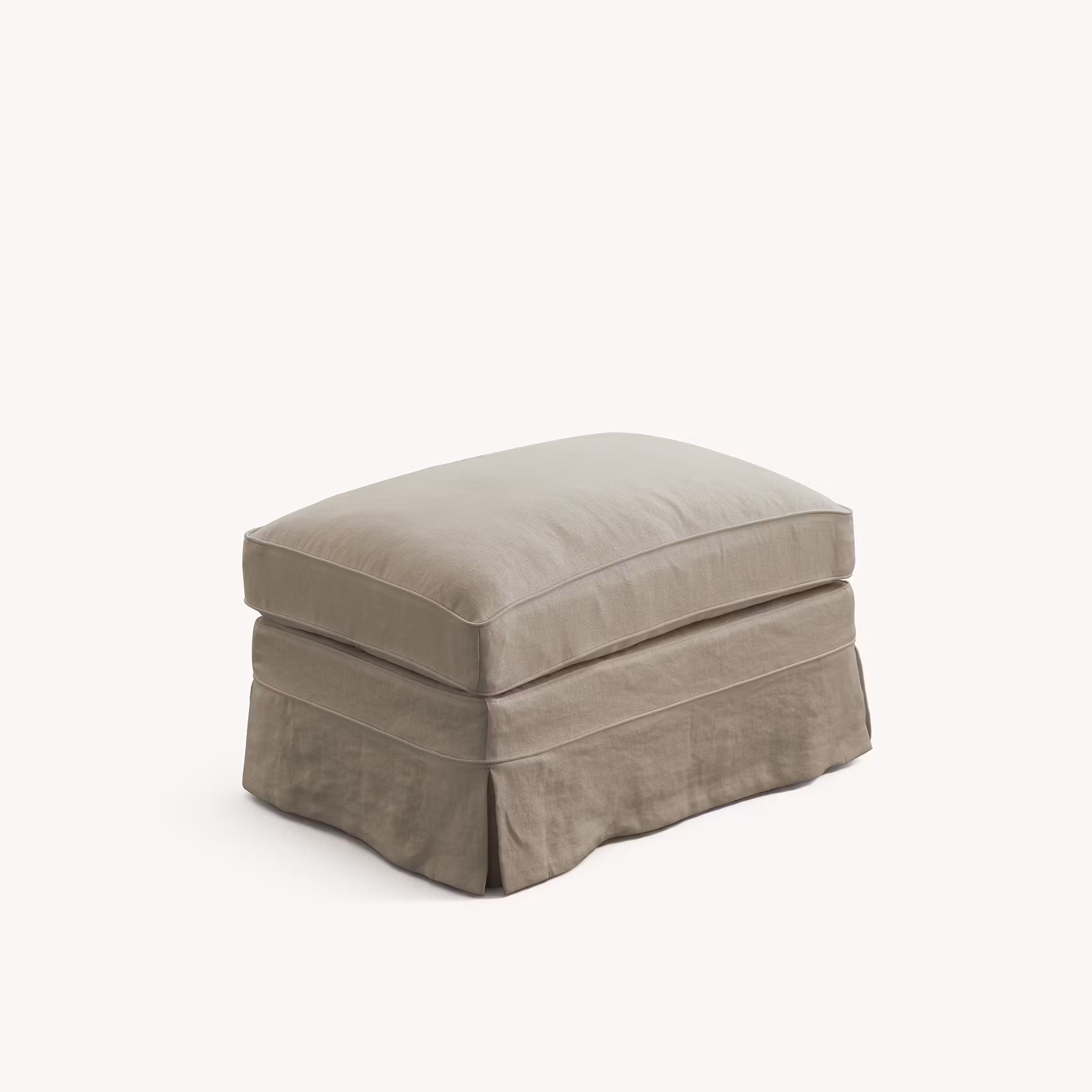 Louis Linen Ottoman Oatmeal