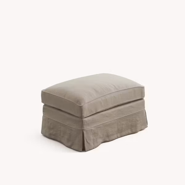 Louis Linen Ottoman Oatmeal