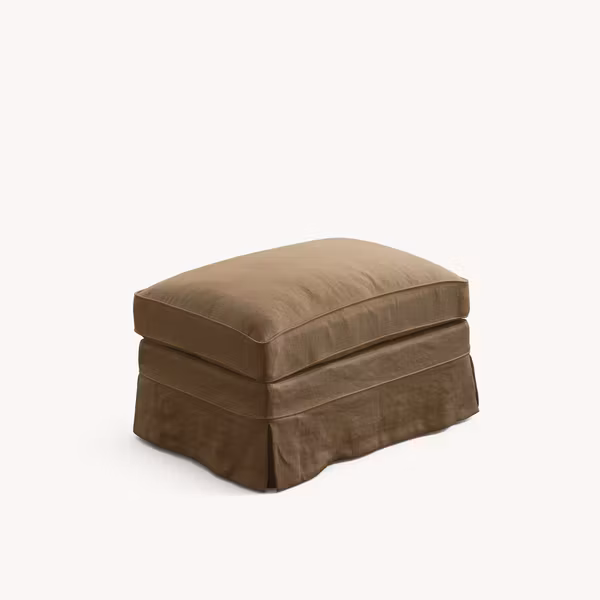 Louis Linen Ottoman Dusty Ochre