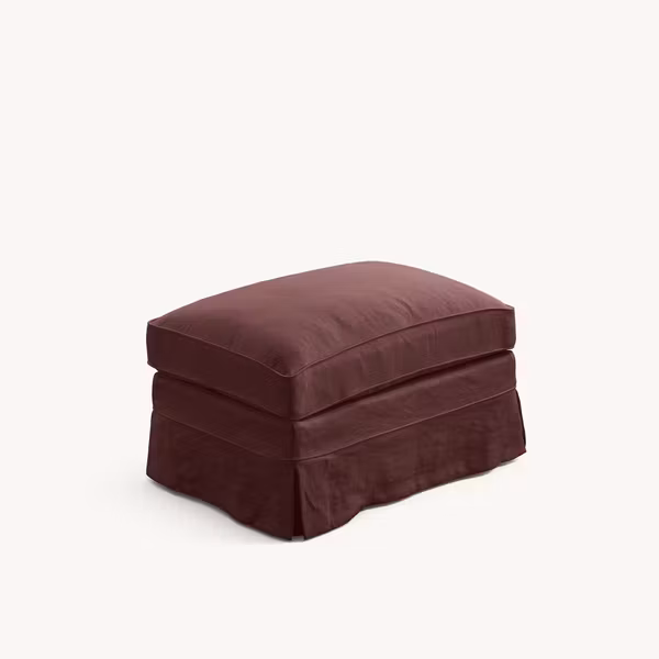 Louis Linen Ottoman Wine