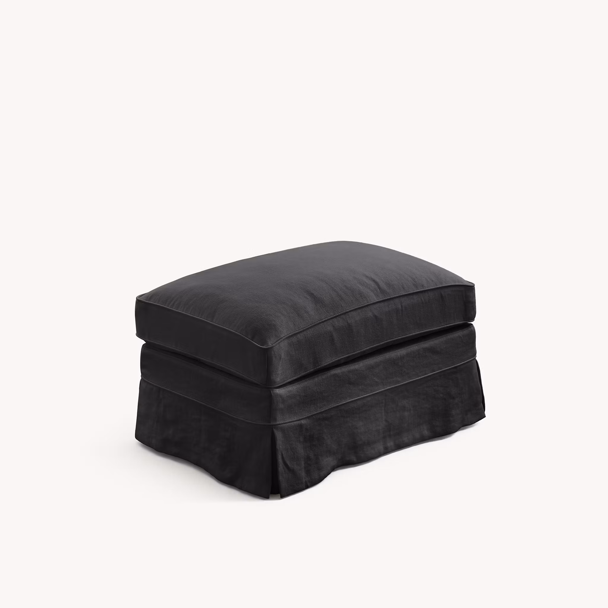 Louis Linen Ottoman Charcoal