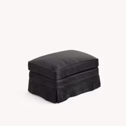 Louis Linen Ottoman Charcoal