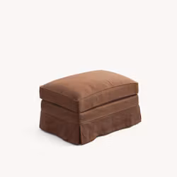 Louis Linen Ottoman Terracotta