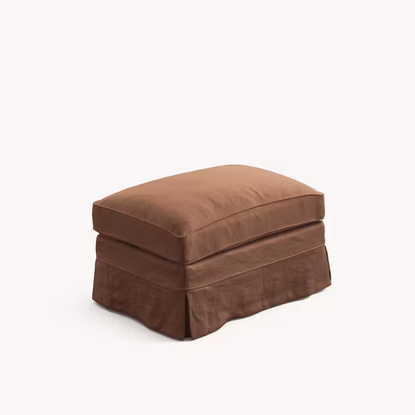 Louis Linen Ottoman Terracotta