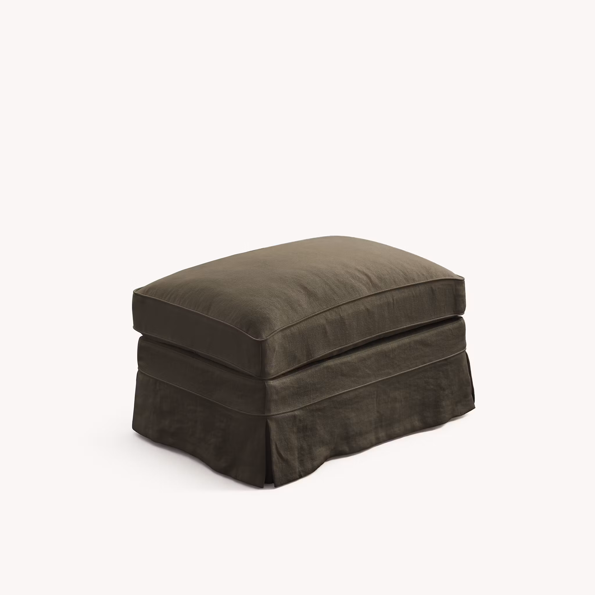 Louis Linen Ottoman Olive