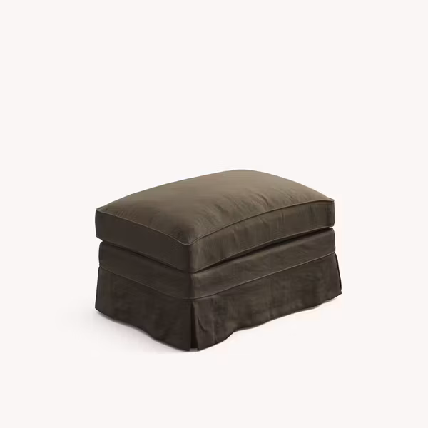 Louis Linen Ottoman Olive