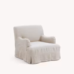Leo Linen Armchair Warm White