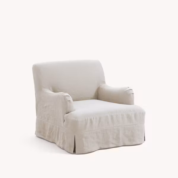 Leo Linen Armchair Warm White