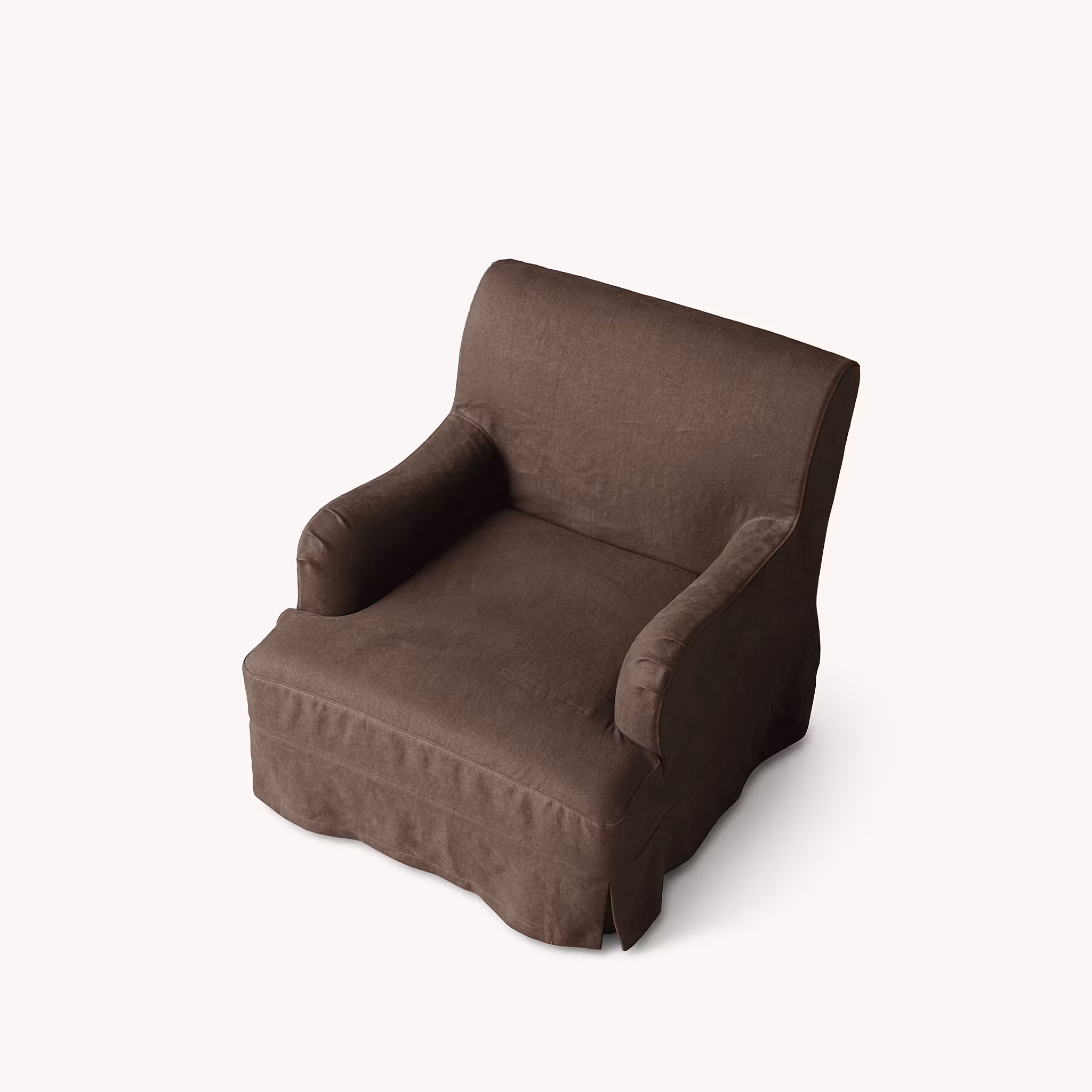 Leo Linen Armchair Walnut